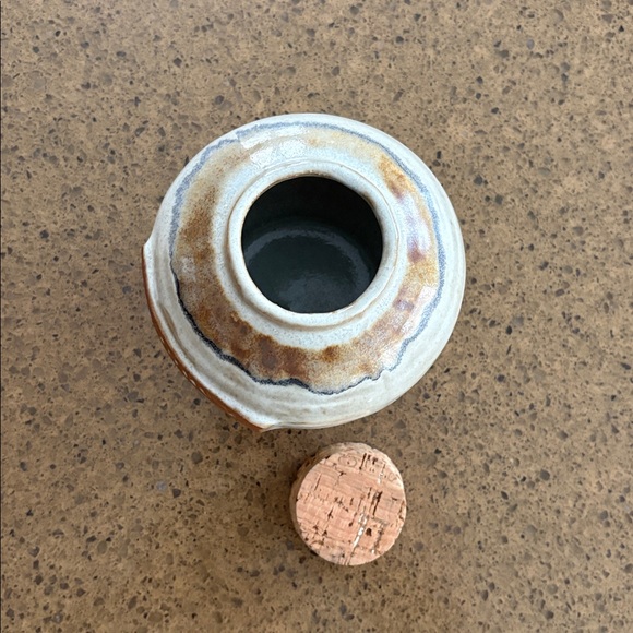 Ceramic Pottery Worries Jar with Cork Lid - Picture 2 of 5